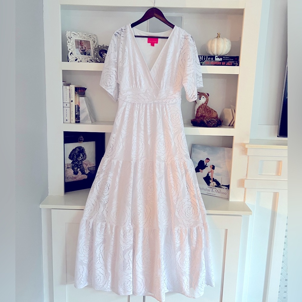 Lilly Resort White Parigi Blossom lace maxi